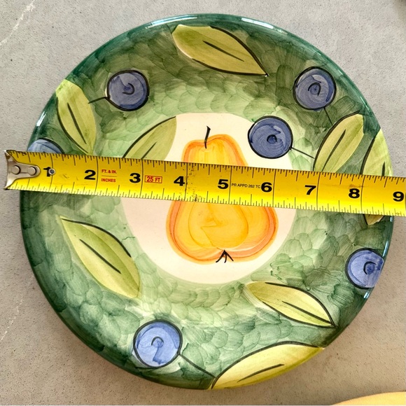 Bob Mackie 2000 Design Pear Motif Salad/Dessert Plates, Set of 4 - Picture 2 of 3